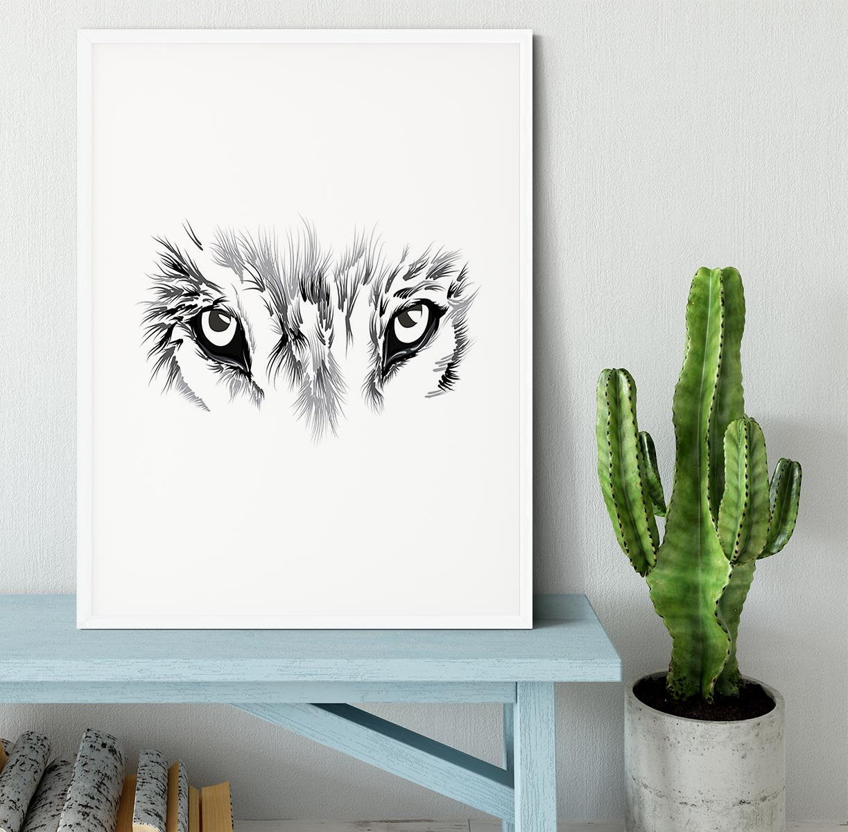 Beautiful Wolf face illustration Framed Print - Canvas Art Rocks - 5