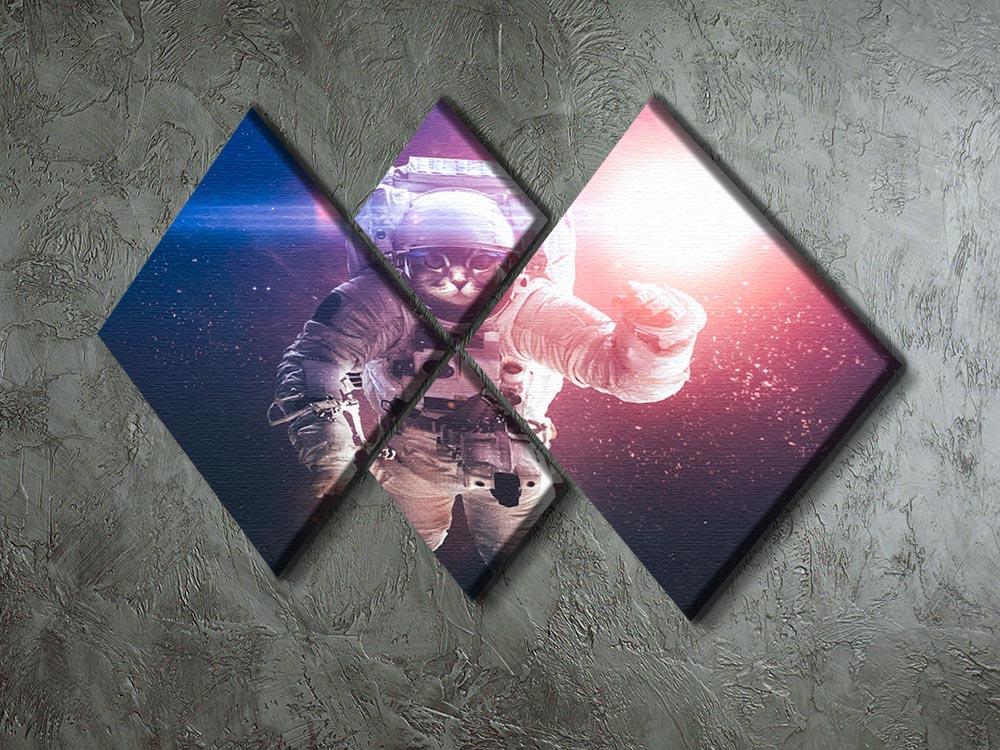 Beautiful cat in outer space 4 Square Multi Panel Canvas - Canvas Art Rocks - 2