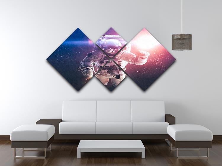 Beautiful cat in outer space 4 Square Multi Panel Canvas - Canvas Art Rocks - 3