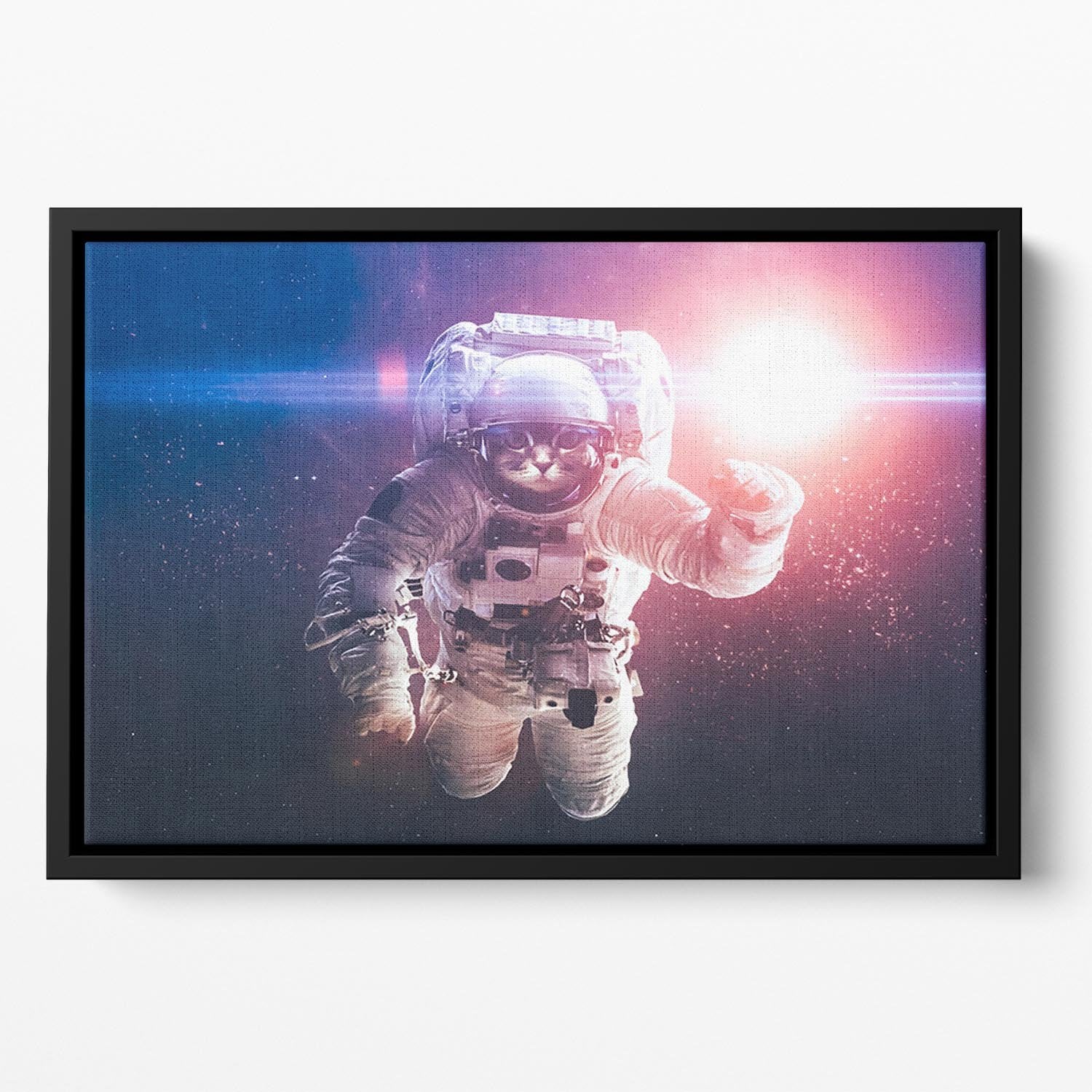 Beautiful cat in outer space Floating Framed Canvas - Canvas Art Rocks - 2