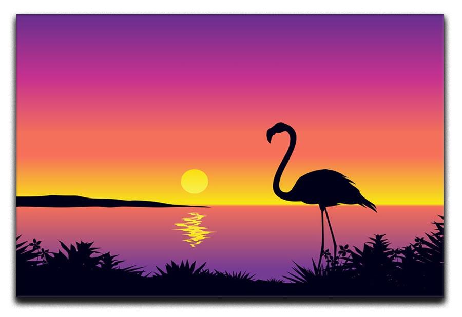 Beautiful coastline view with flamingo Canvas Print or Poster - Canvas Art Rocks - 1