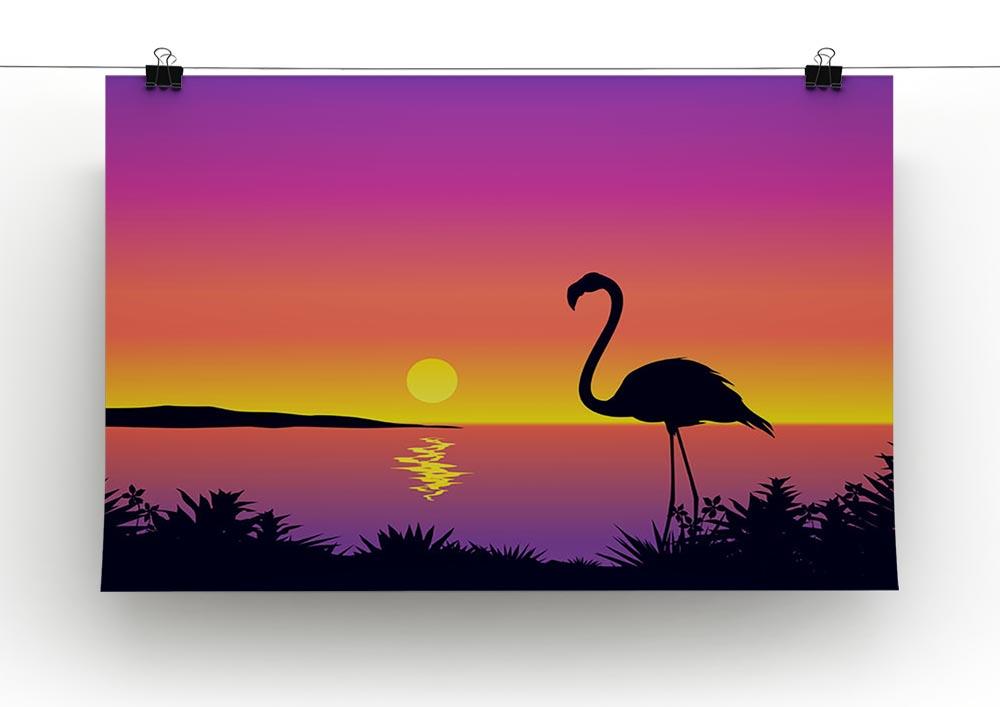 Beautiful coastline view with flamingo Canvas Print or Poster - Canvas Art Rocks - 2
