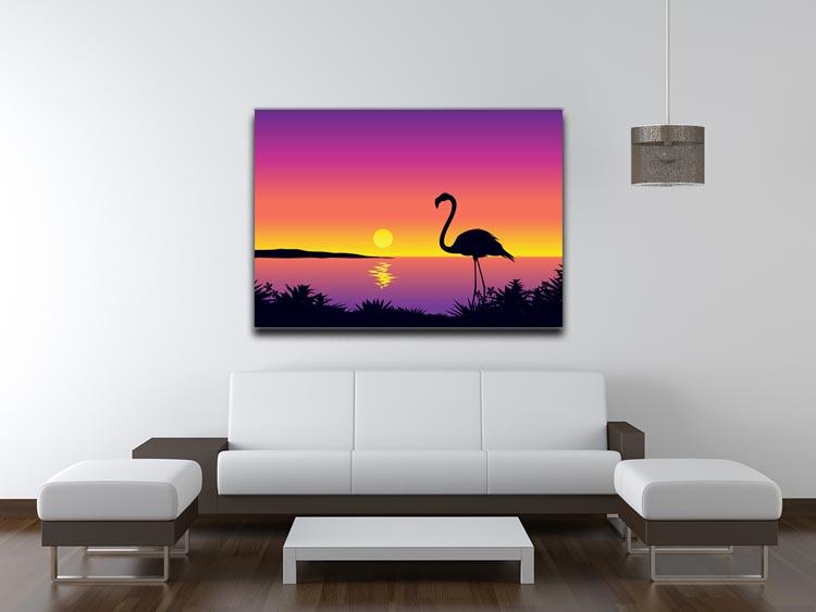 Beautiful coastline view with flamingo Canvas Print or Poster - Canvas Art Rocks - 4