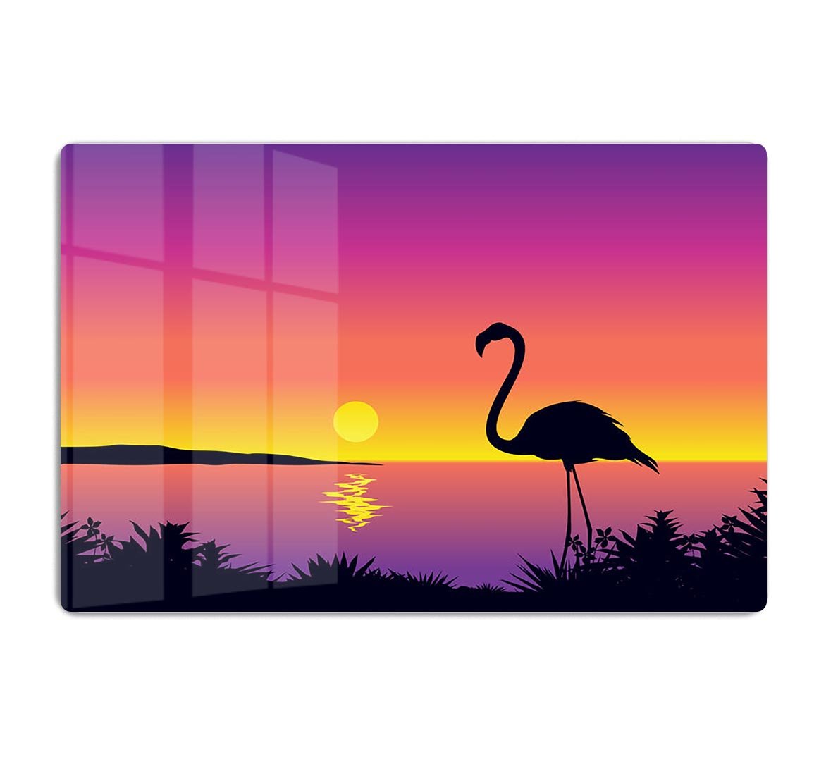 Beautiful coastline view with flamingo HD Metal Print - Canvas Art Rocks - 1