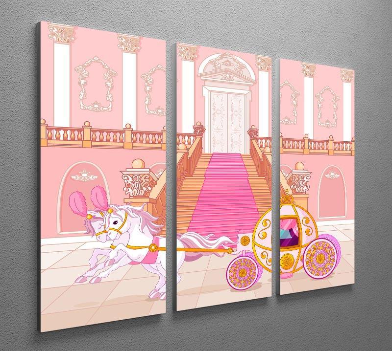 Beautiful fairytale pink carriage 3 Split Panel Canvas Print - Canvas Art Rocks - 2