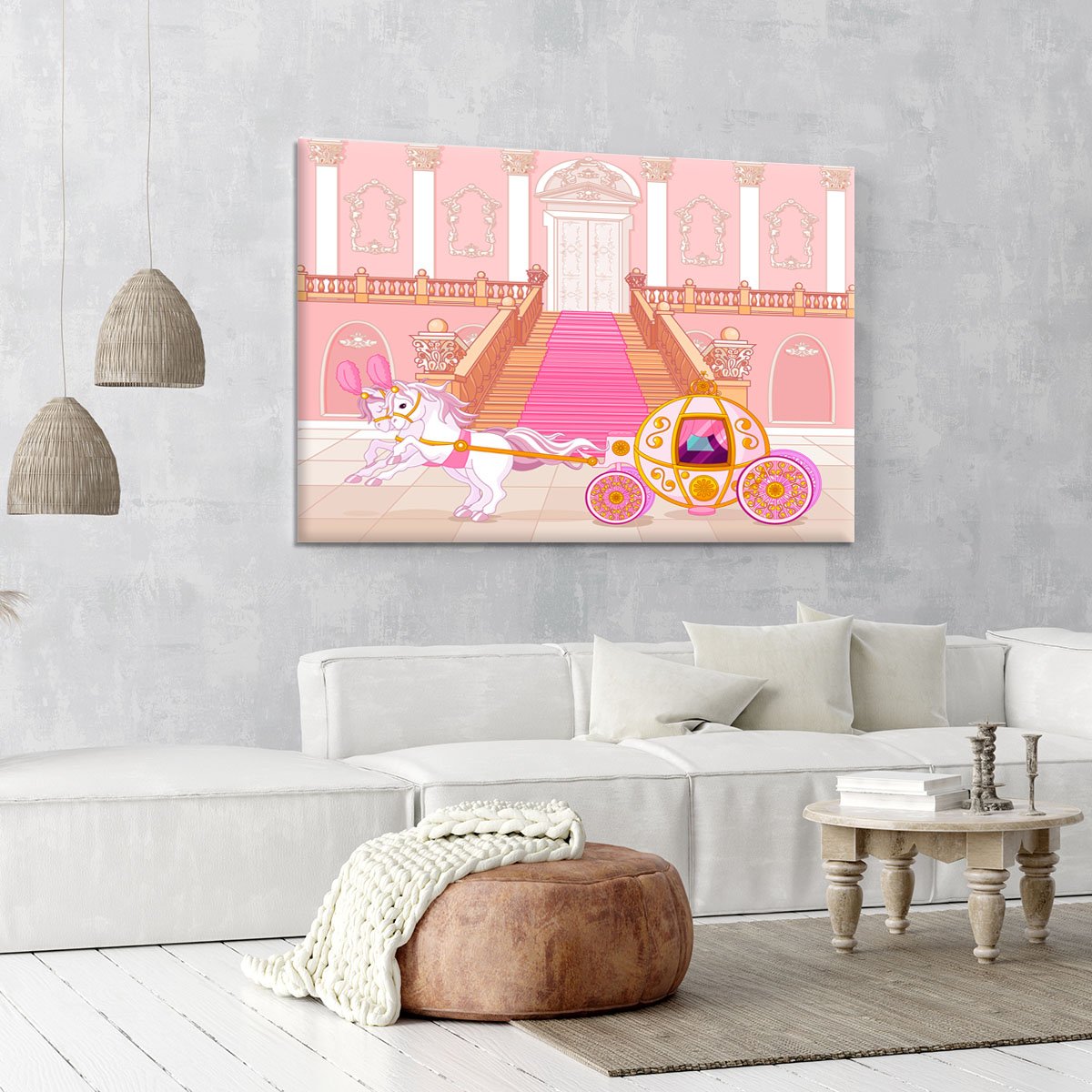 Beautiful fairytale pink carriage Canvas Print or Poster
