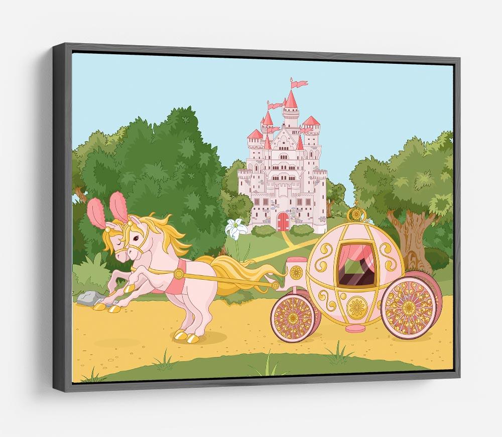 Beautiful fairytale pink carriage and castle HD Metal Print