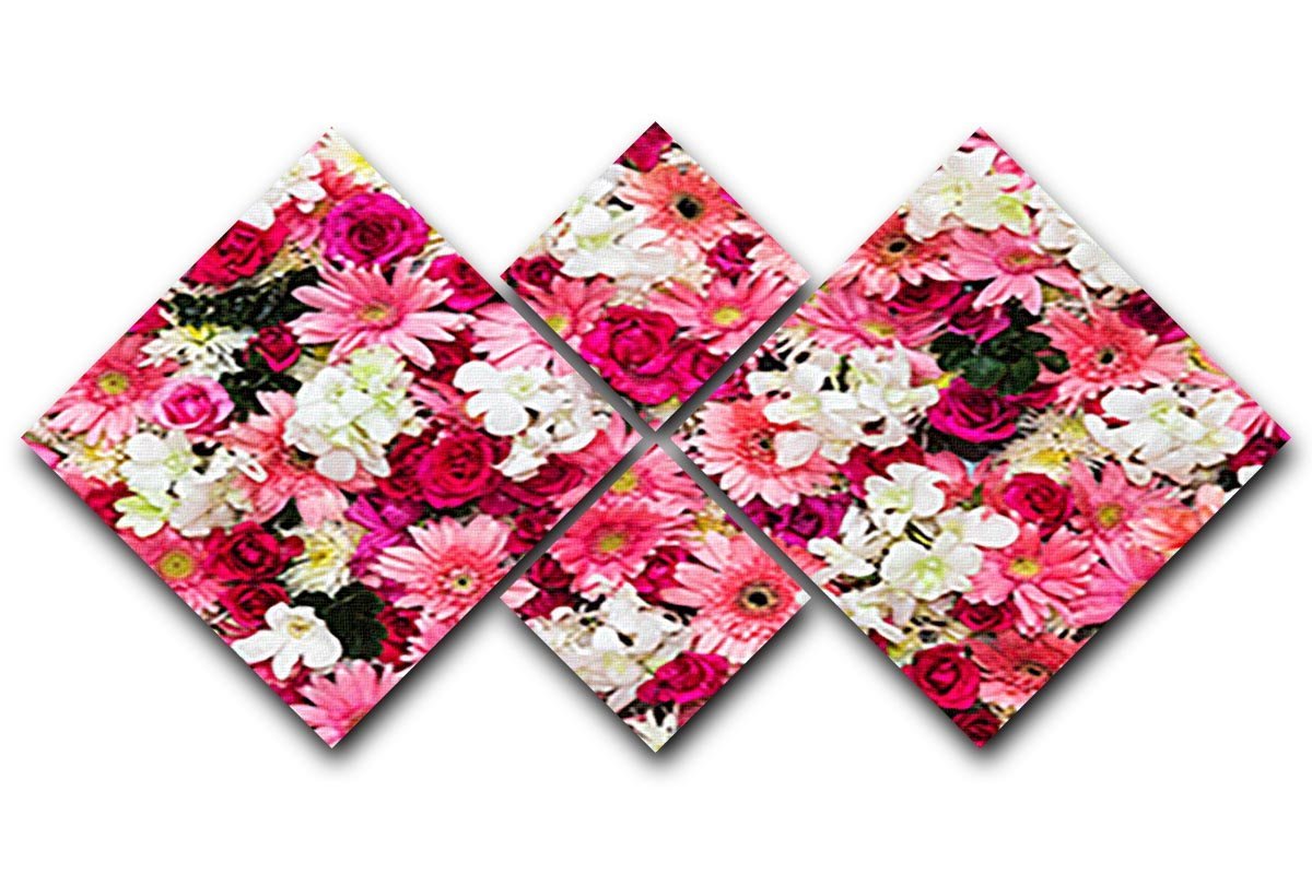 Beautiful flowers for wedding 4 Square Multi Panel Canvas  - Canvas Art Rocks - 1