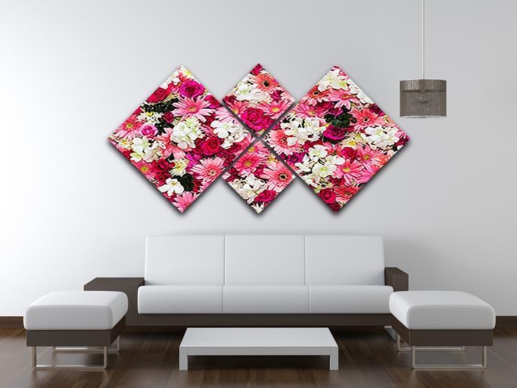 Beautiful flowers for wedding 4 Square Multi Panel Canvas  - Canvas Art Rocks - 3
