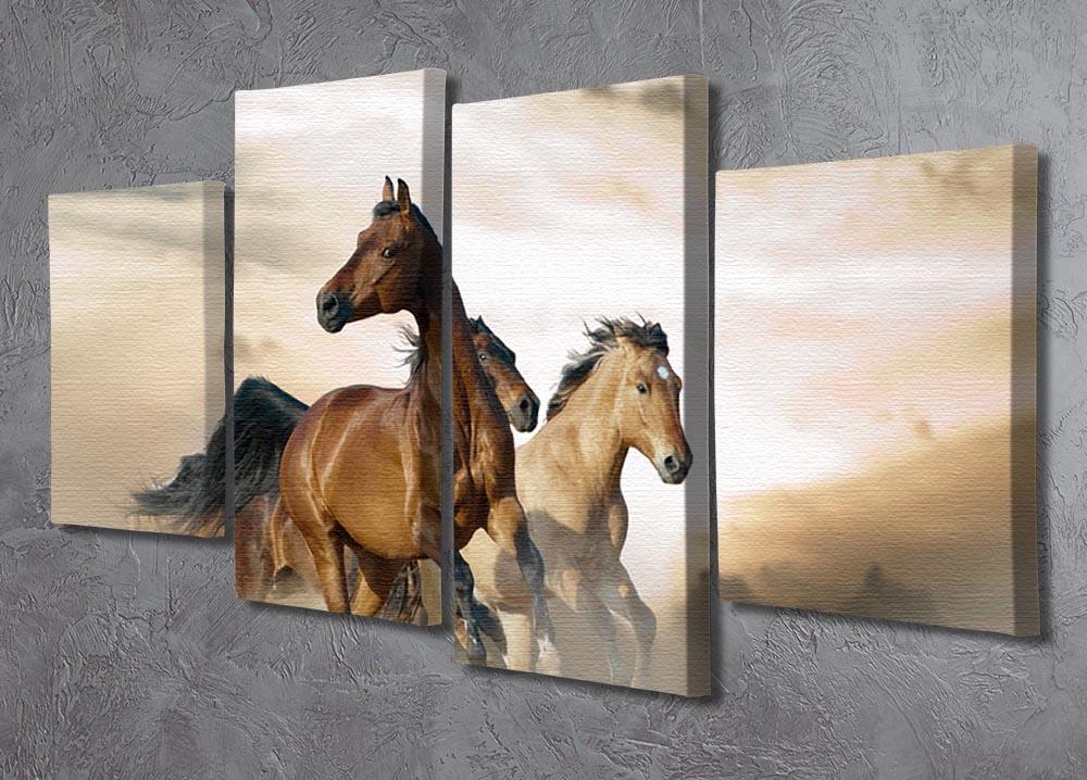 Beautiful horses of different breeds 4 Split Panel Canvas - Canvas Art Rocks - 2