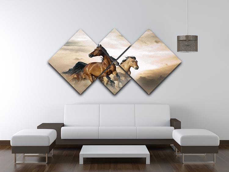 Beautiful horses of different breeds 4 Square Multi Panel Canvas - Canvas Art Rocks - 3