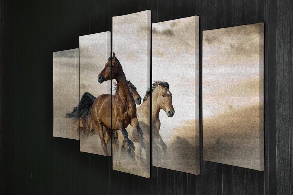 Beautiful horses of different breeds 5 Split Panel Canvas - Canvas Art Rocks - 2