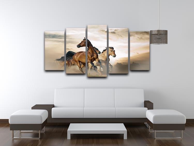 Beautiful horses of different breeds 5 Split Panel Canvas - Canvas Art Rocks - 3