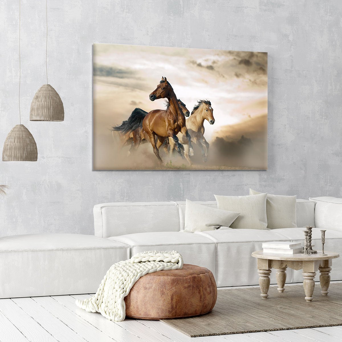 Beautiful horses of different breeds Canvas Print or Poster