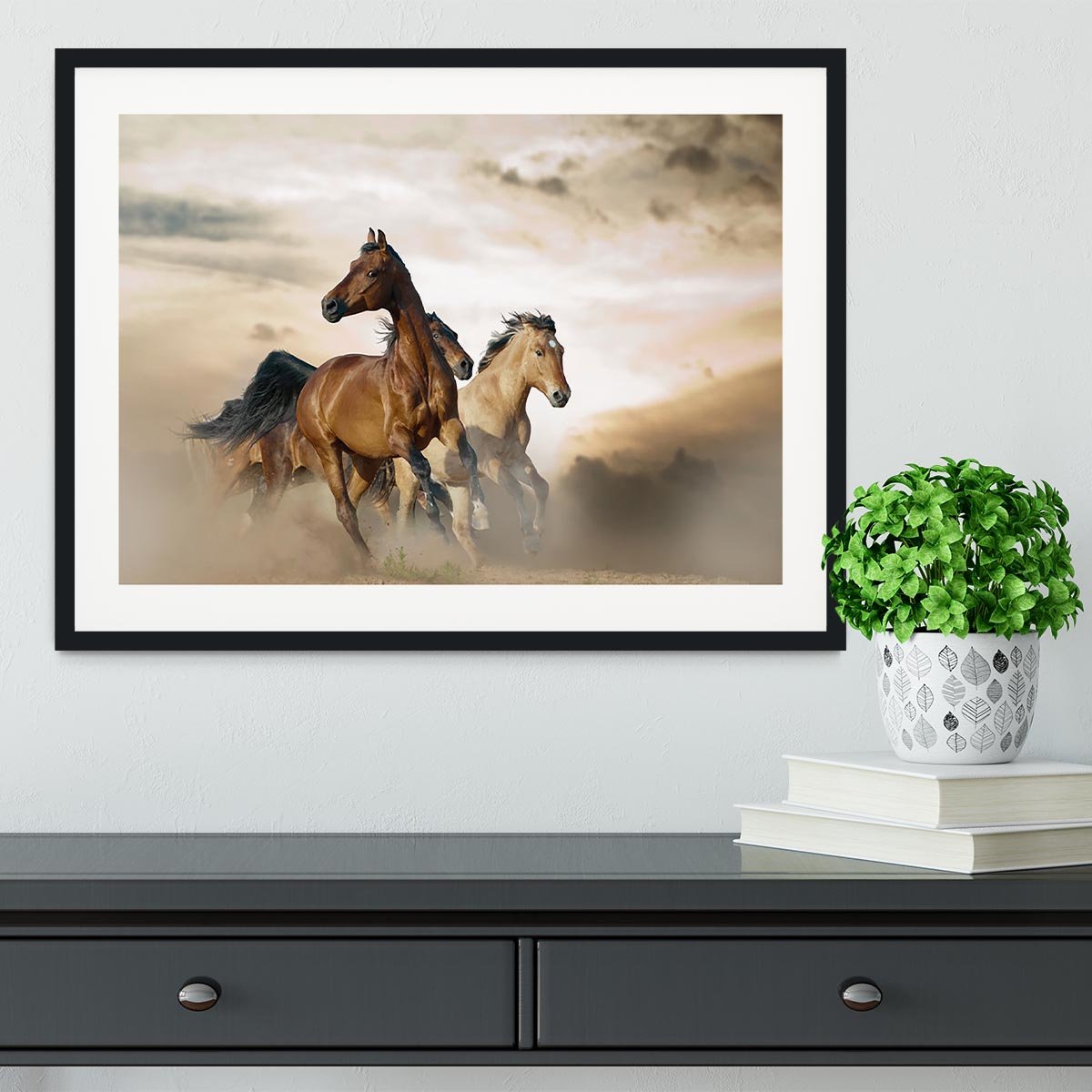 Beautiful horses of different breeds Framed Print - Canvas Art Rocks - 1