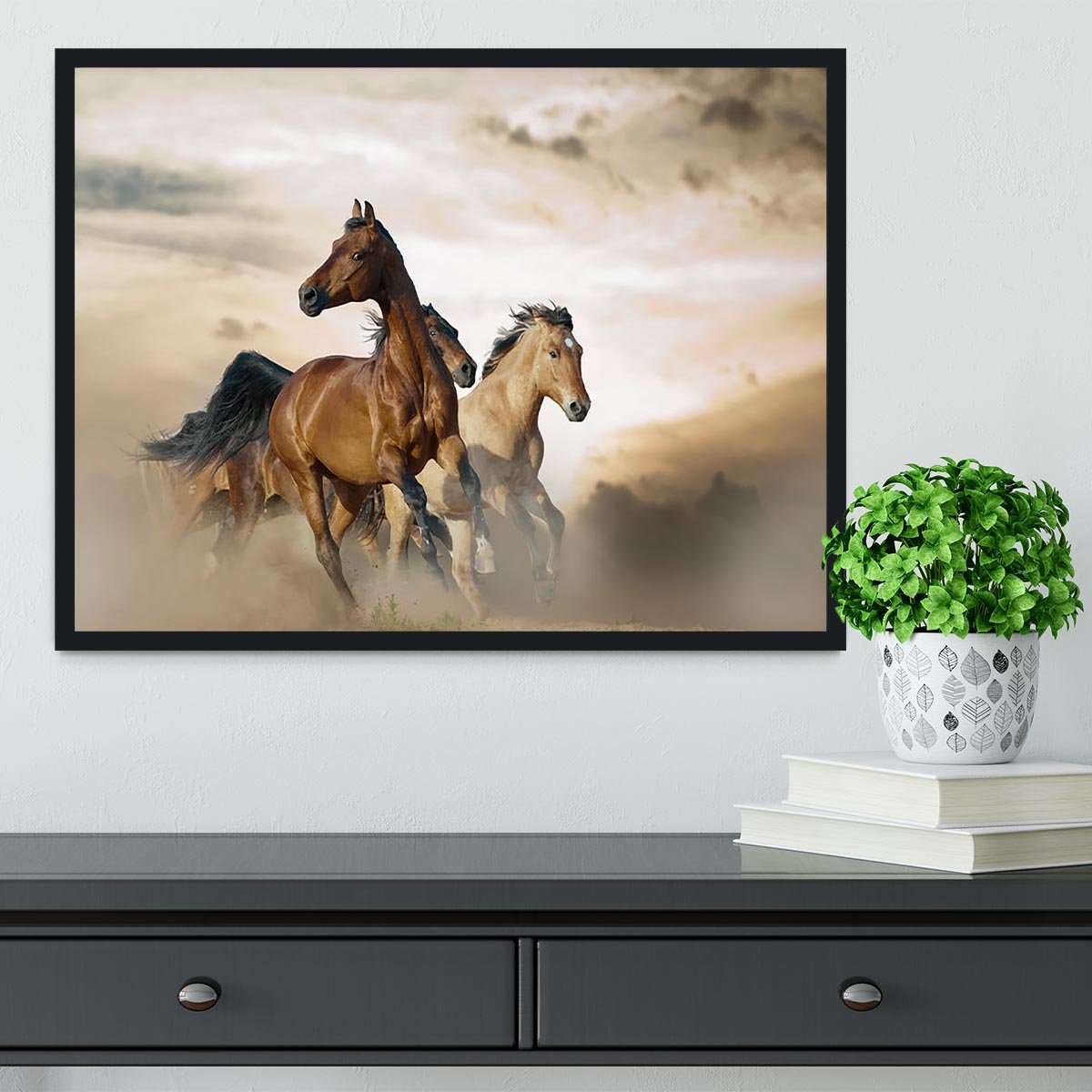 Beautiful horses of different breeds Framed Print - Canvas Art Rocks - 2