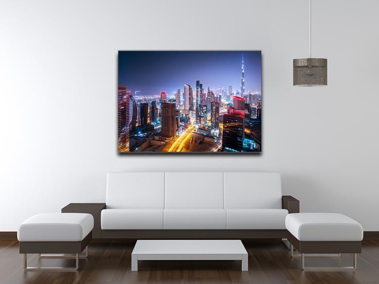 Beautiful night cityscape of Dubai Canvas Print or Poster - Canvas Art Rocks - 4