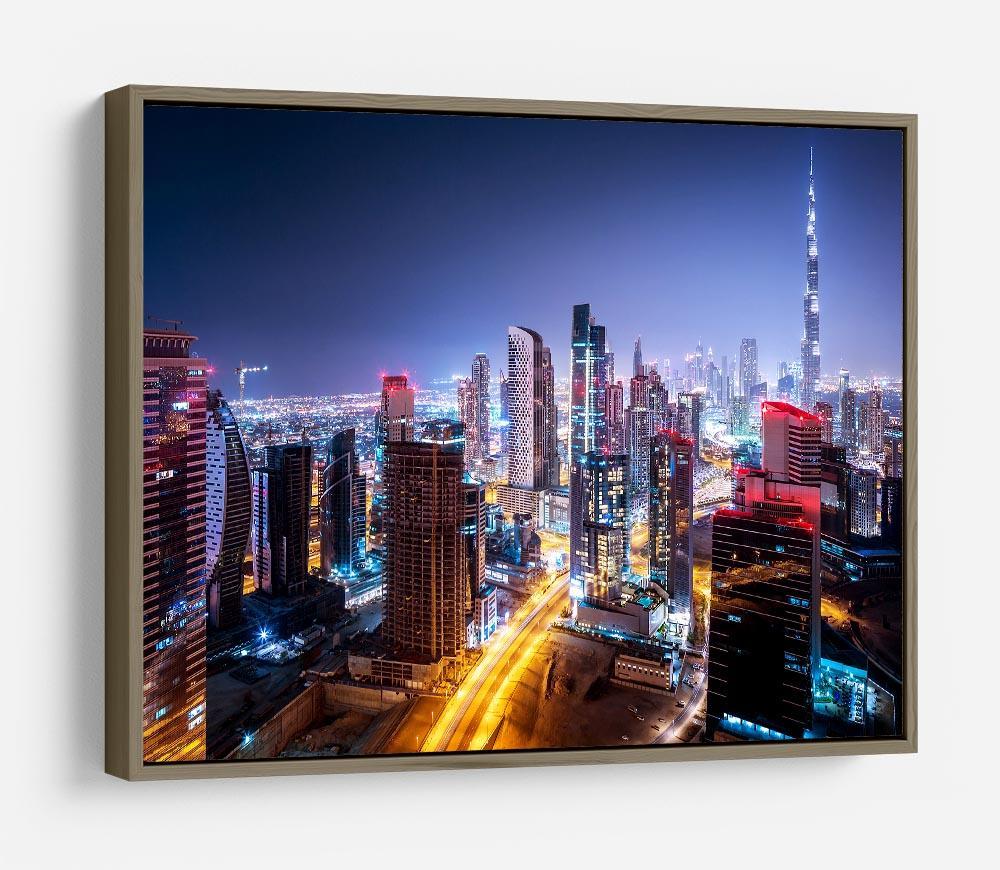 Beautiful night cityscape of Dubai HD Metal Print