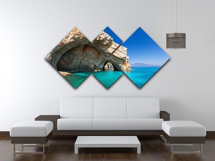 Beautiful sea landscapes 4 Square Multi Panel Canvas  - Canvas Art Rocks - 3
