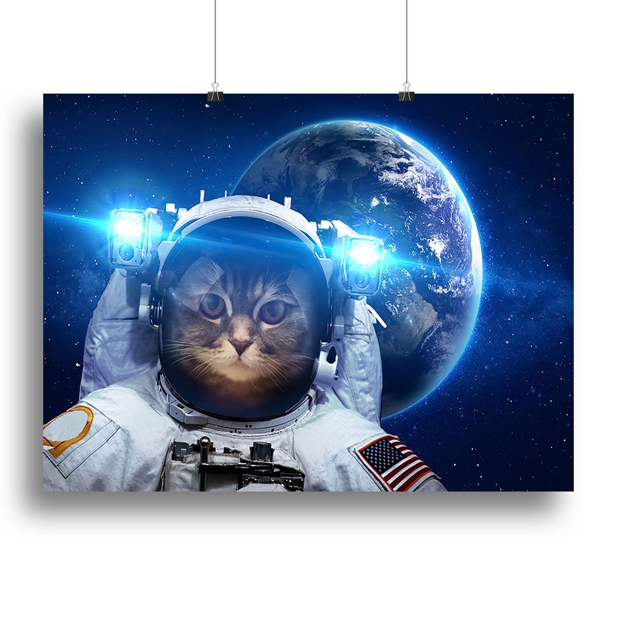 Beautiful tabby cat in outer space Canvas Print or Poster