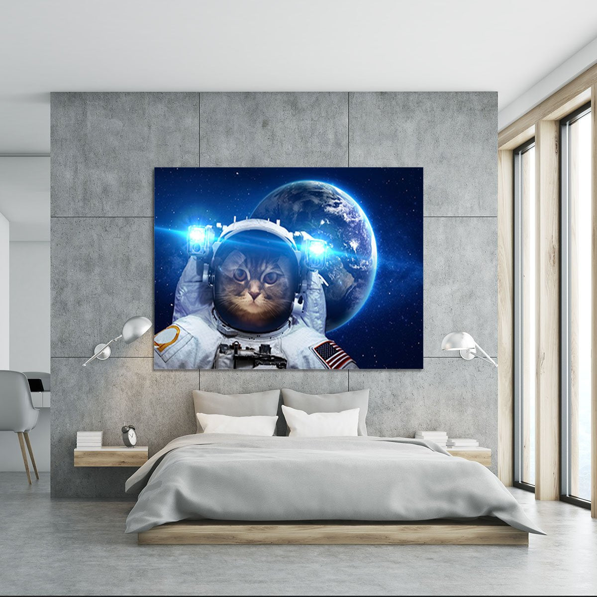 Beautiful tabby cat in outer space Canvas Print or Poster