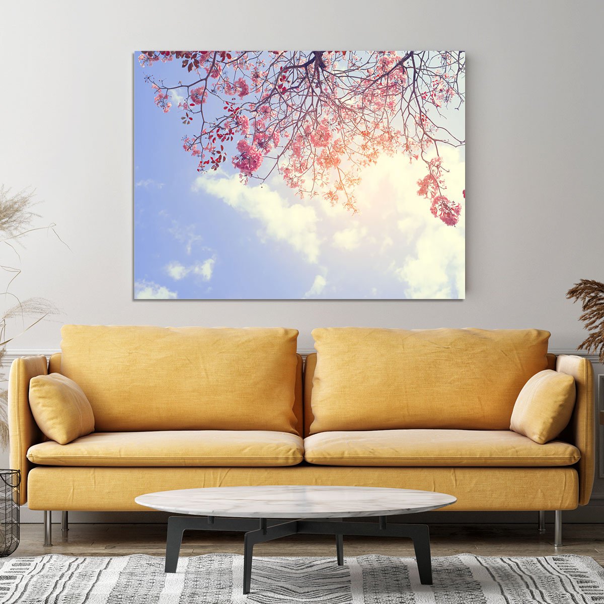 Beautiful tree pink flower in spring Canvas Print or Poster