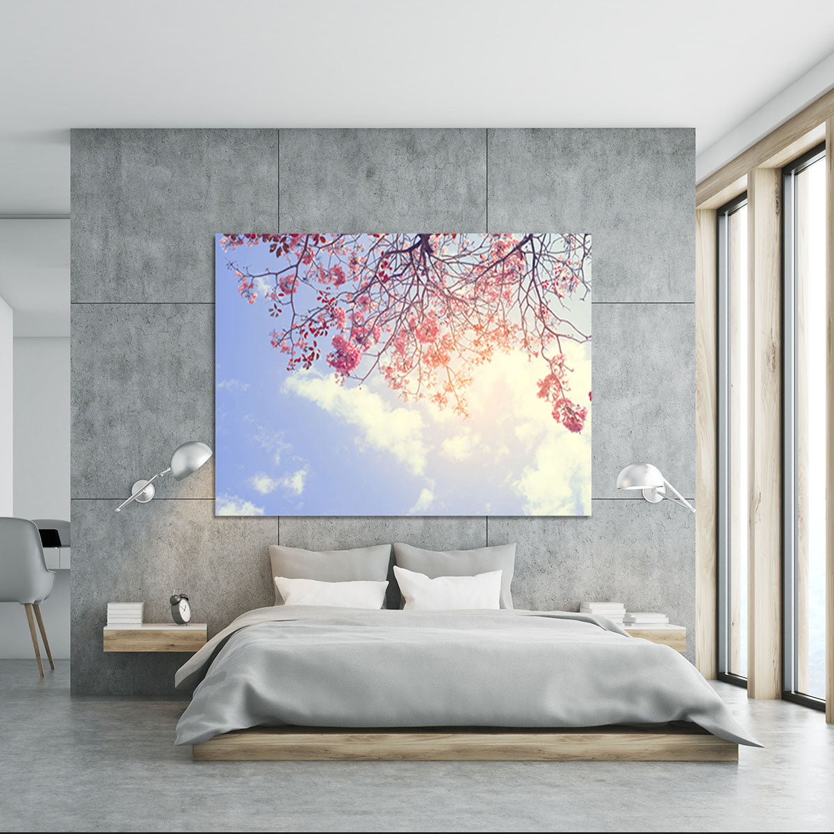 Beautiful tree pink flower in spring Canvas Print or Poster - Canvas Art Rocks - 5