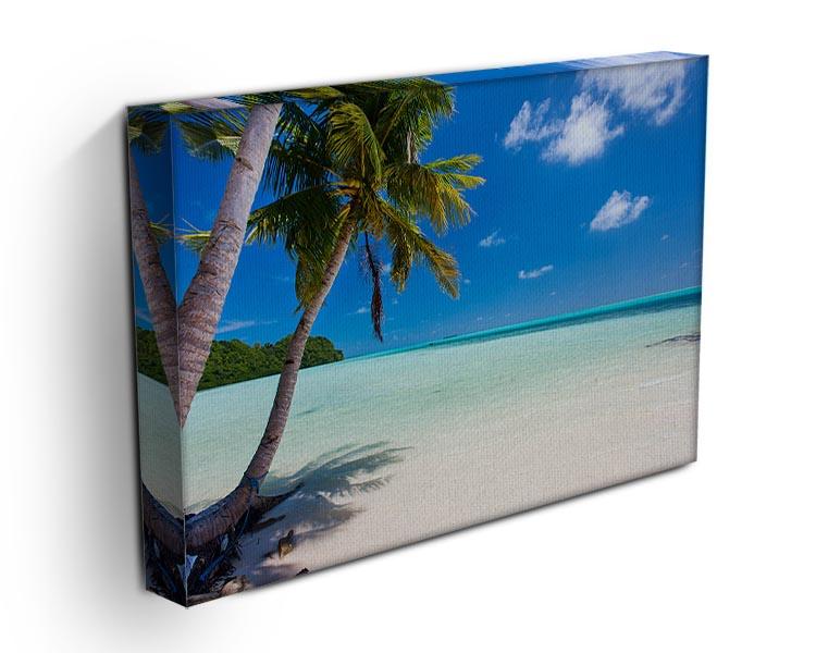 Beautiful tropical beach with palm trees Canvas Print or Poster - Canvas Art Rocks - 3