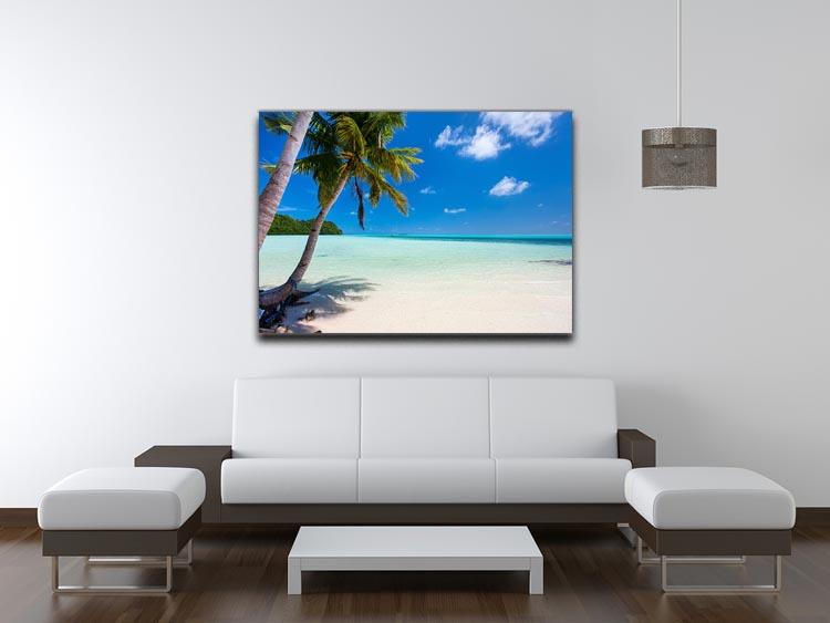 Beautiful tropical beach with palm trees Canvas Print or Poster - Canvas Art Rocks - 4