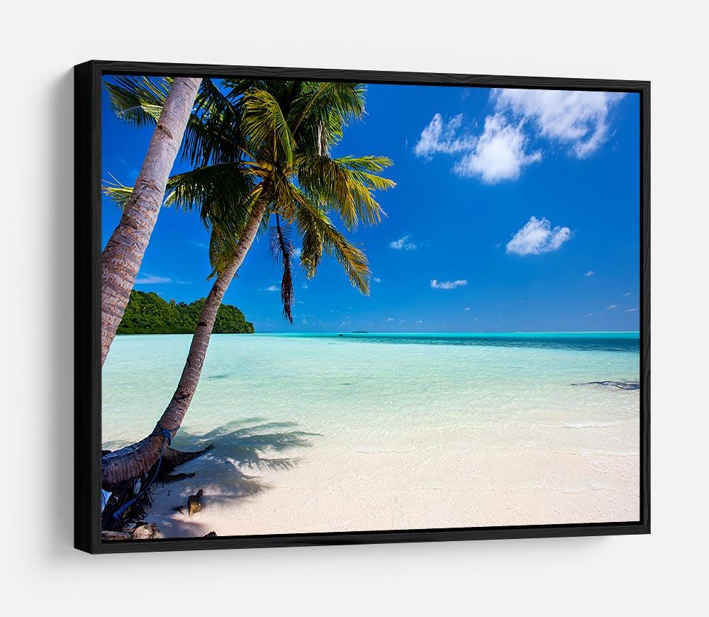 Beautiful tropical beach with palm trees HD Metal Print - Canvas Art Rocks - 6