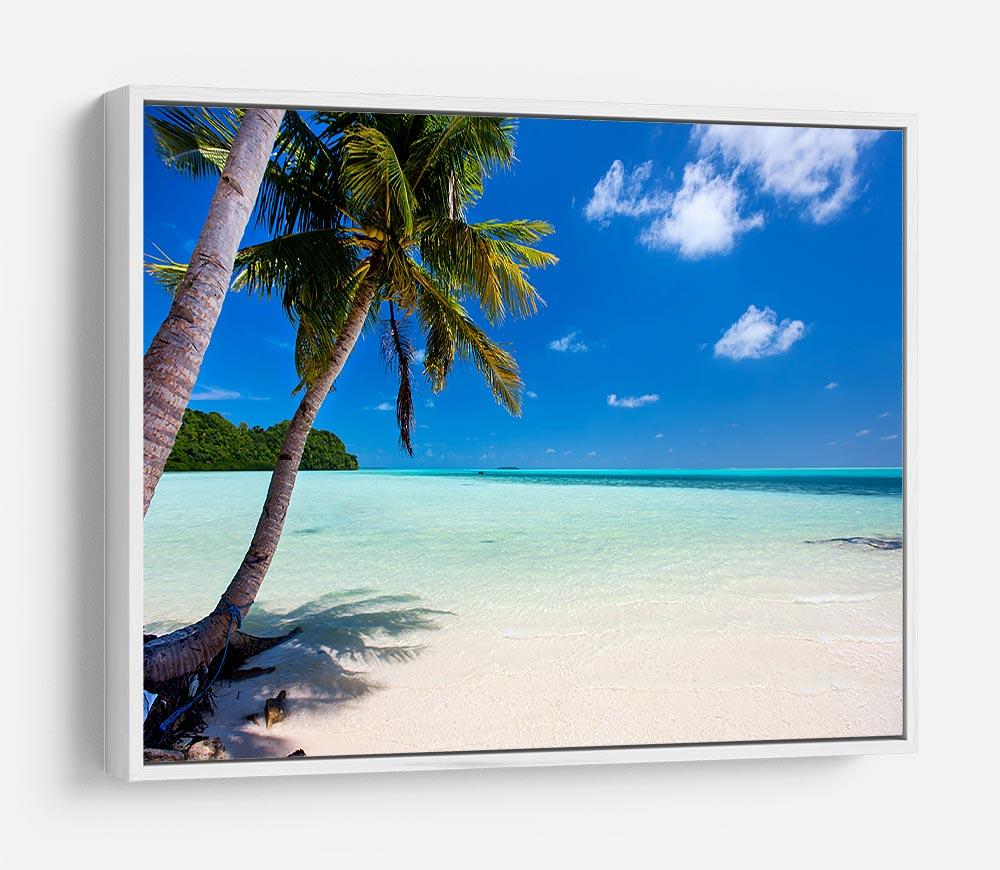 Beautiful tropical beach with palm trees HD Metal Print - Canvas Art Rocks - 7