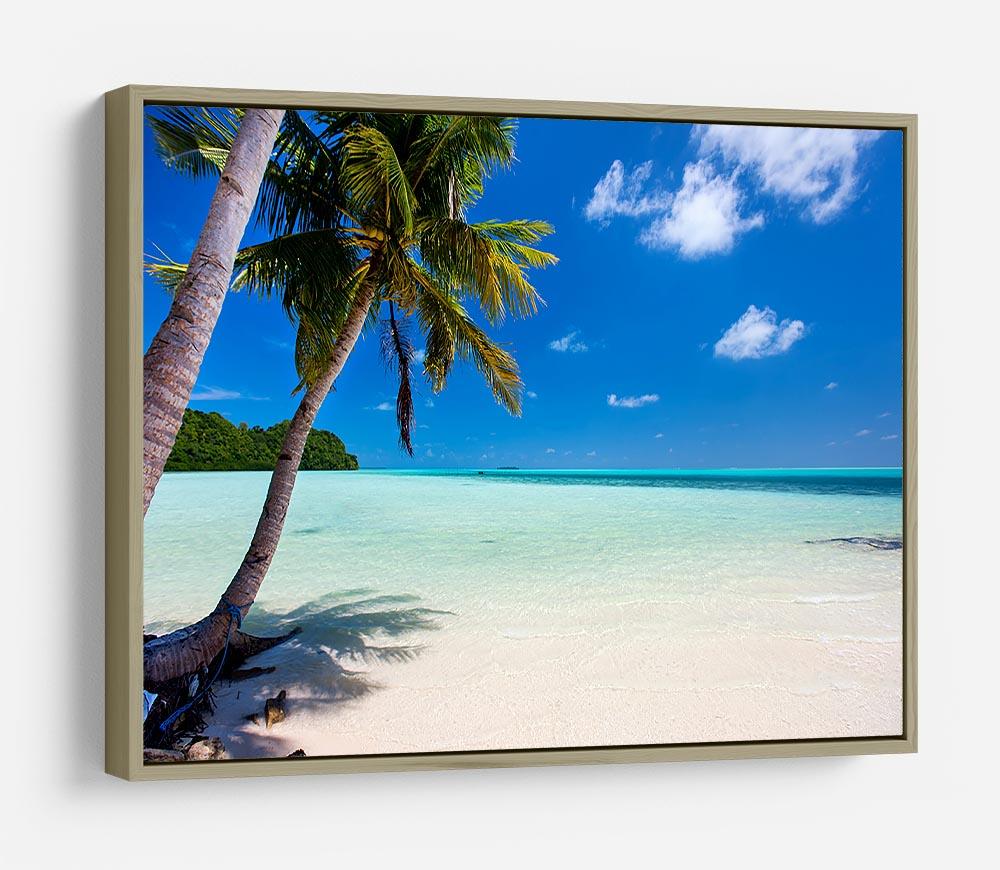 Beautiful tropical beach with palm trees HD Metal Print - Canvas Art Rocks - 8