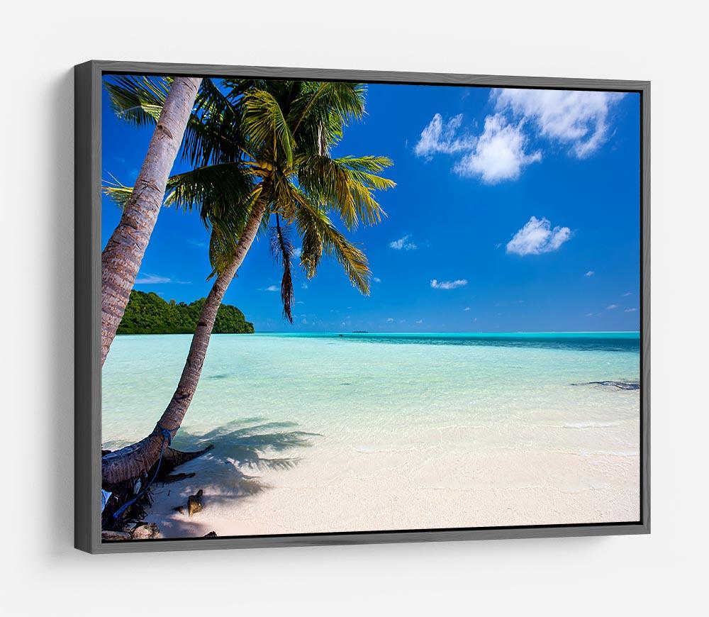 Beautiful tropical beach with palm trees HD Metal Print - Canvas Art Rocks - 9