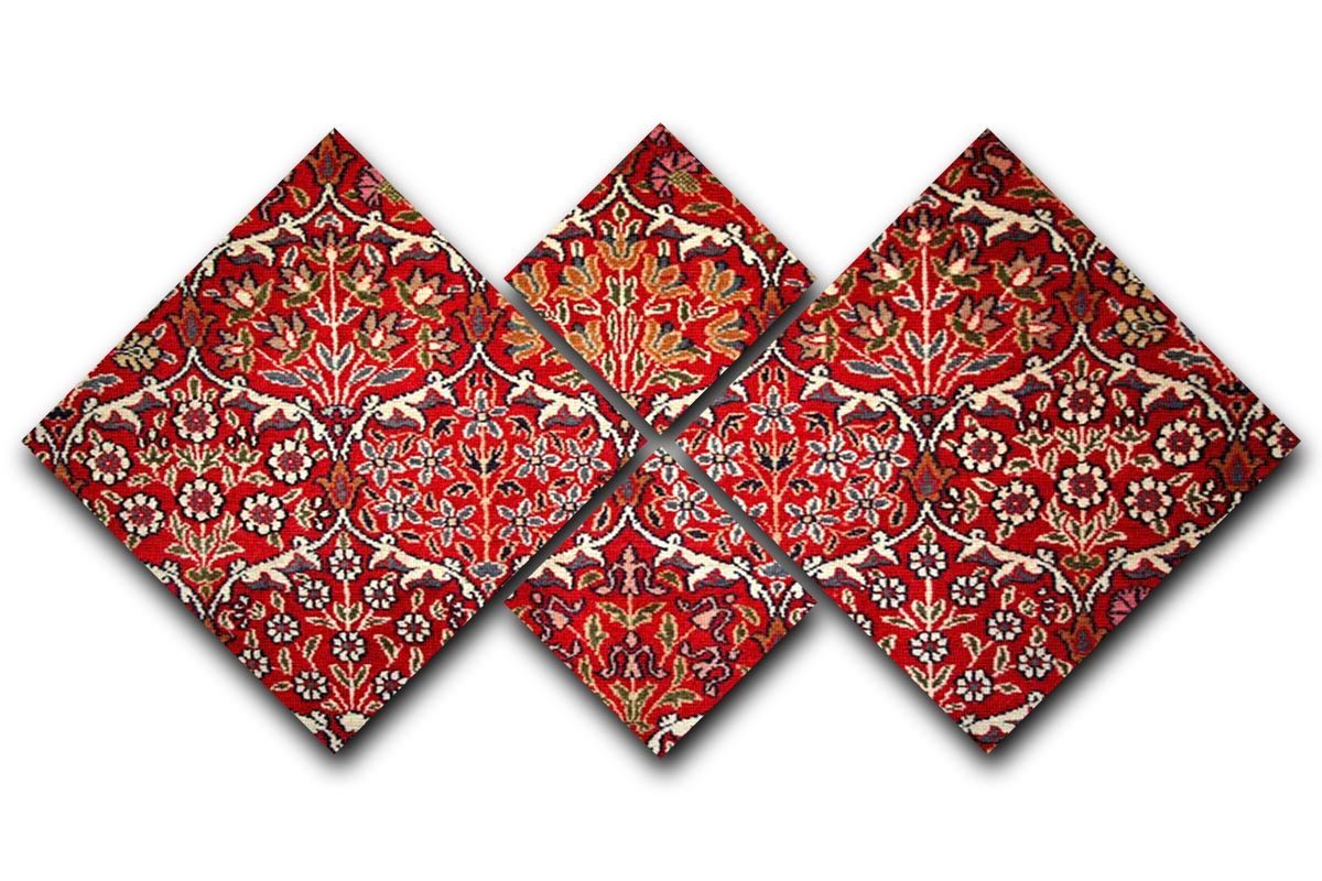 Beautiful turkish carpet 4 Square Multi Panel Canvas  - Canvas Art Rocks - 1
