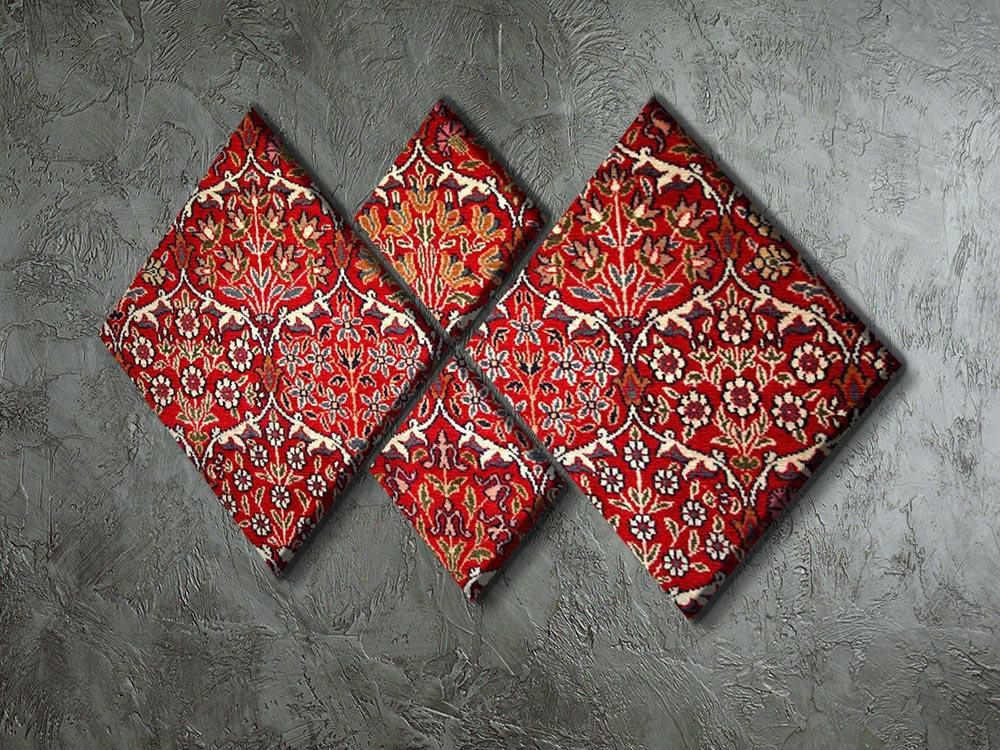 Beautiful turkish carpet 4 Square Multi Panel Canvas  - Canvas Art Rocks - 2