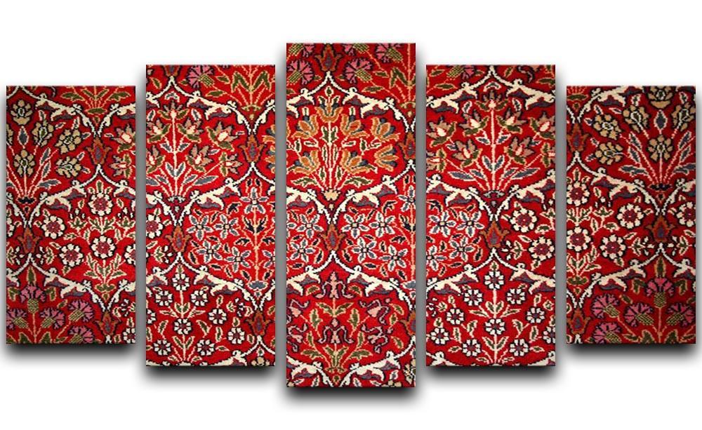 Beautiful turkish carpet 5 Split Panel Canvas  - Canvas Art Rocks - 1
