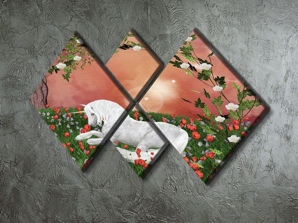 Beautiful unicorn 4 Square Multi Panel Canvas  - Canvas Art Rocks - 2