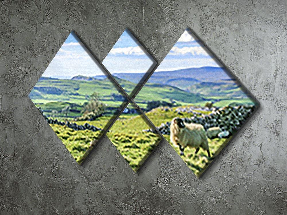 Beautiful yorkshire dales landscape 4 Square Multi Panel Canvas - Canvas Art Rocks - 2