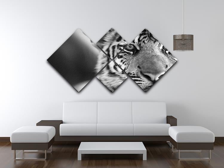 Beautiful young tiger 4 Square Multi Panel Canvas - Canvas Art Rocks - 3