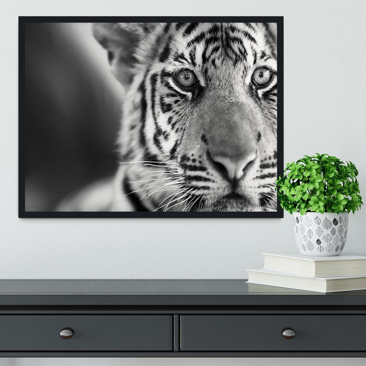 Beautiful young tiger Framed Print - Canvas Art Rocks - 2