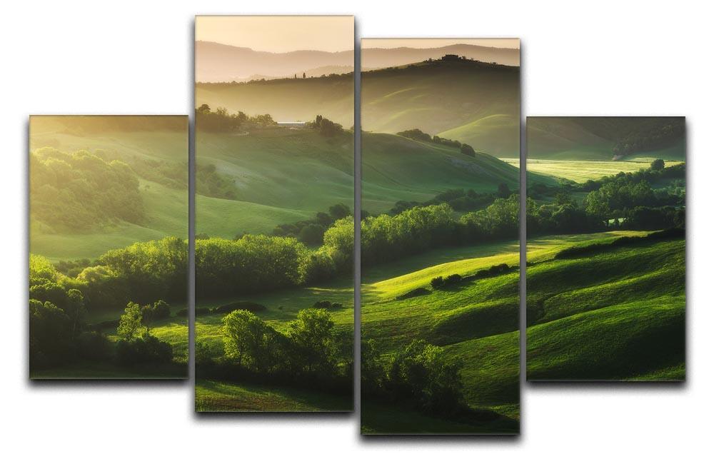 Beautifully illuminated landscape 4 Split Panel Canvas  - Canvas Art Rocks - 1