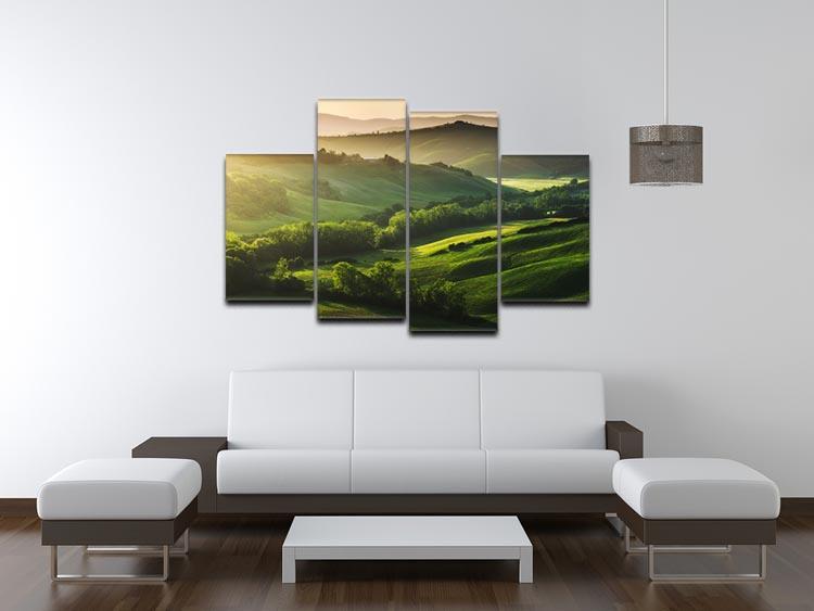 Beautifully illuminated landscape 4 Split Panel Canvas  - Canvas Art Rocks - 3