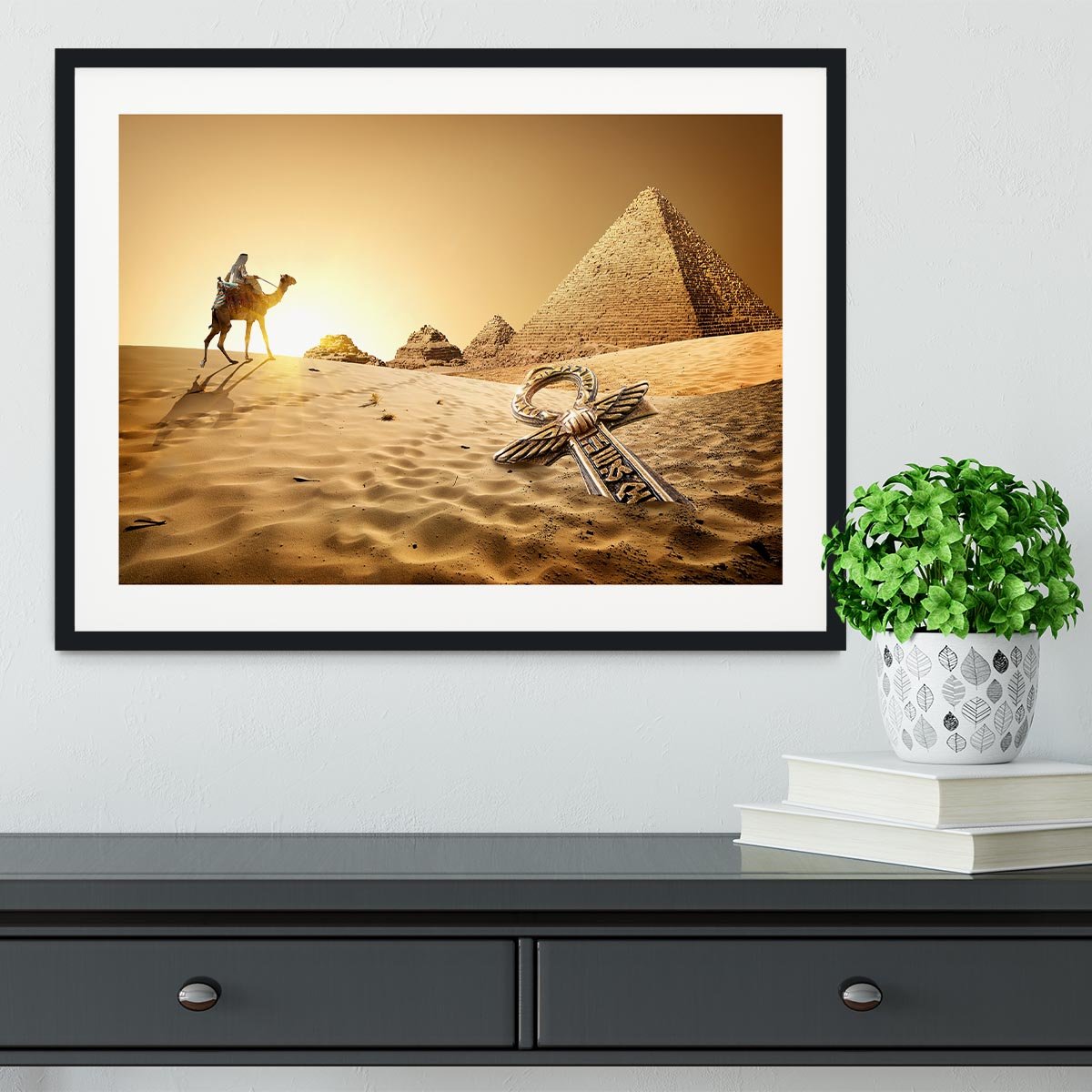 Bedouin on camel Framed Print - Canvas Art Rocks - 1