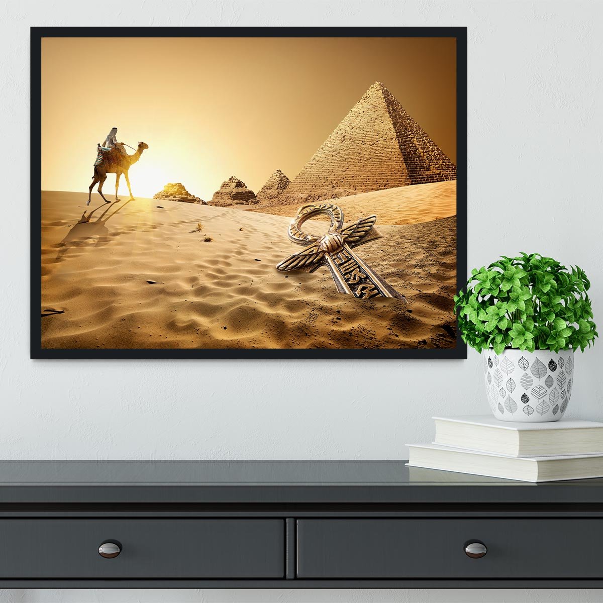 Bedouin on camel Framed Print - Canvas Art Rocks - 2