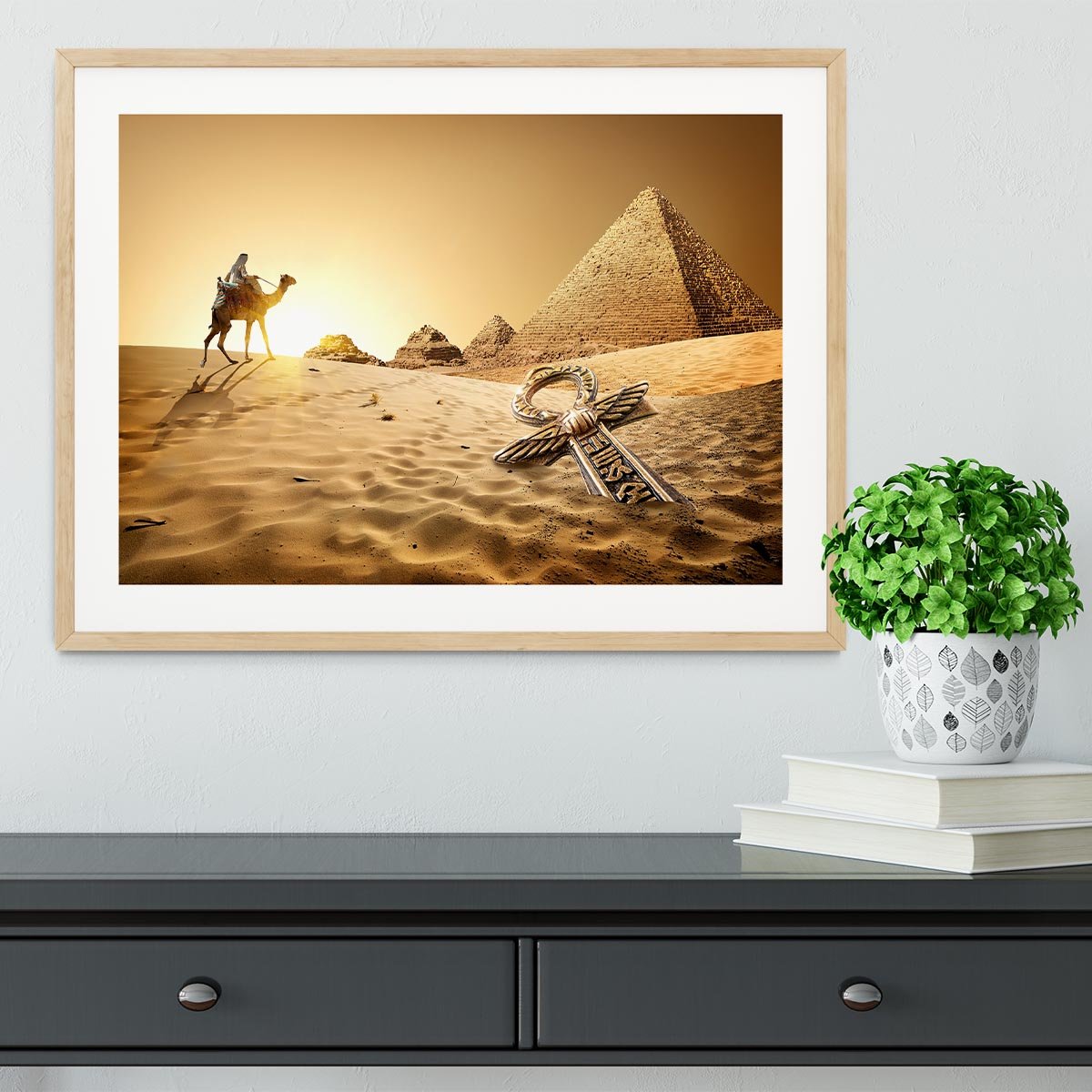 Bedouin on camel Framed Print - Canvas Art Rocks - 3