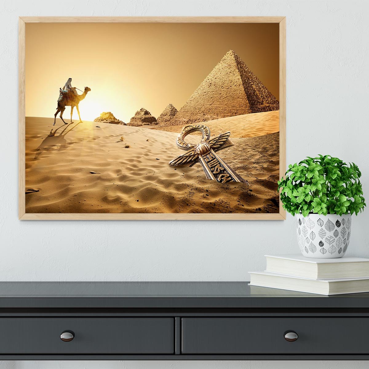 Bedouin on camel Framed Print - Canvas Art Rocks - 4