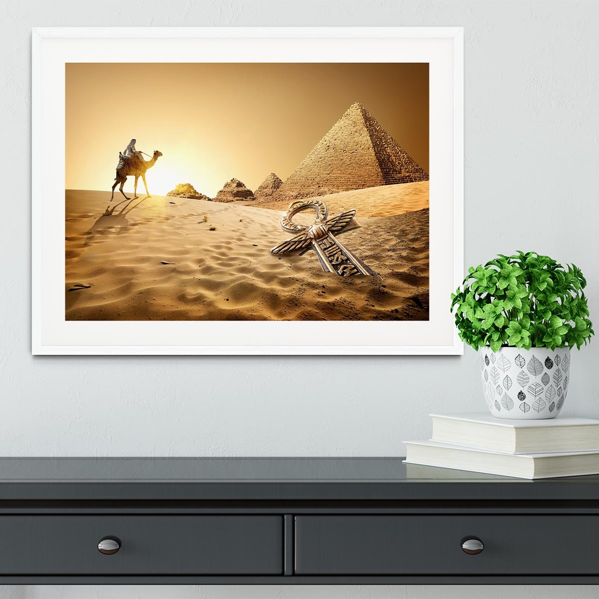 Bedouin on camel Framed Print - Canvas Art Rocks - 5