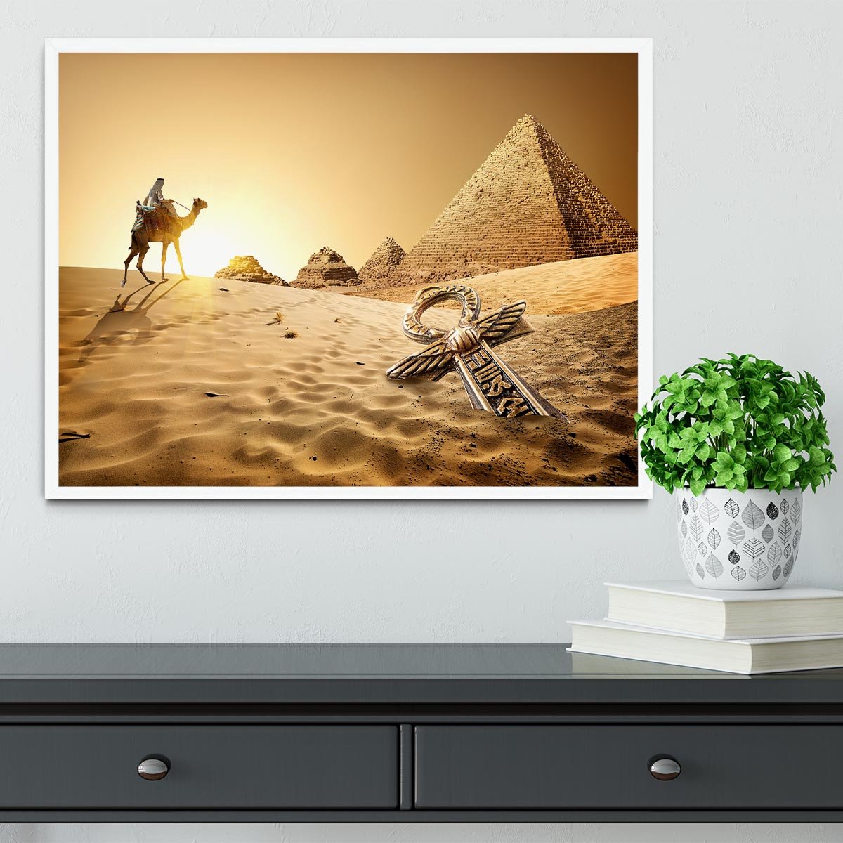 Bedouin on camel Framed Print - Canvas Art Rocks -6