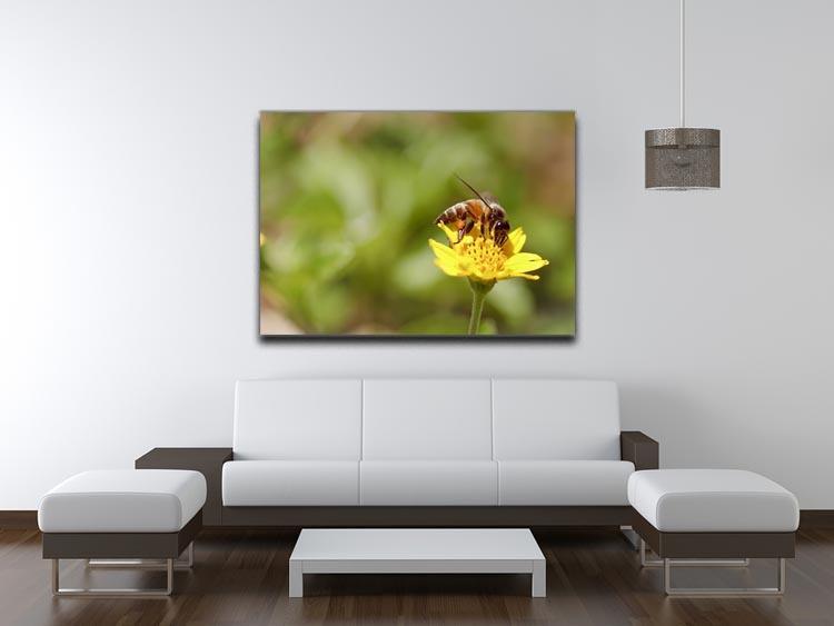 Bee and small sunflower Canvas Print or Poster - Canvas Art Rocks - 4
