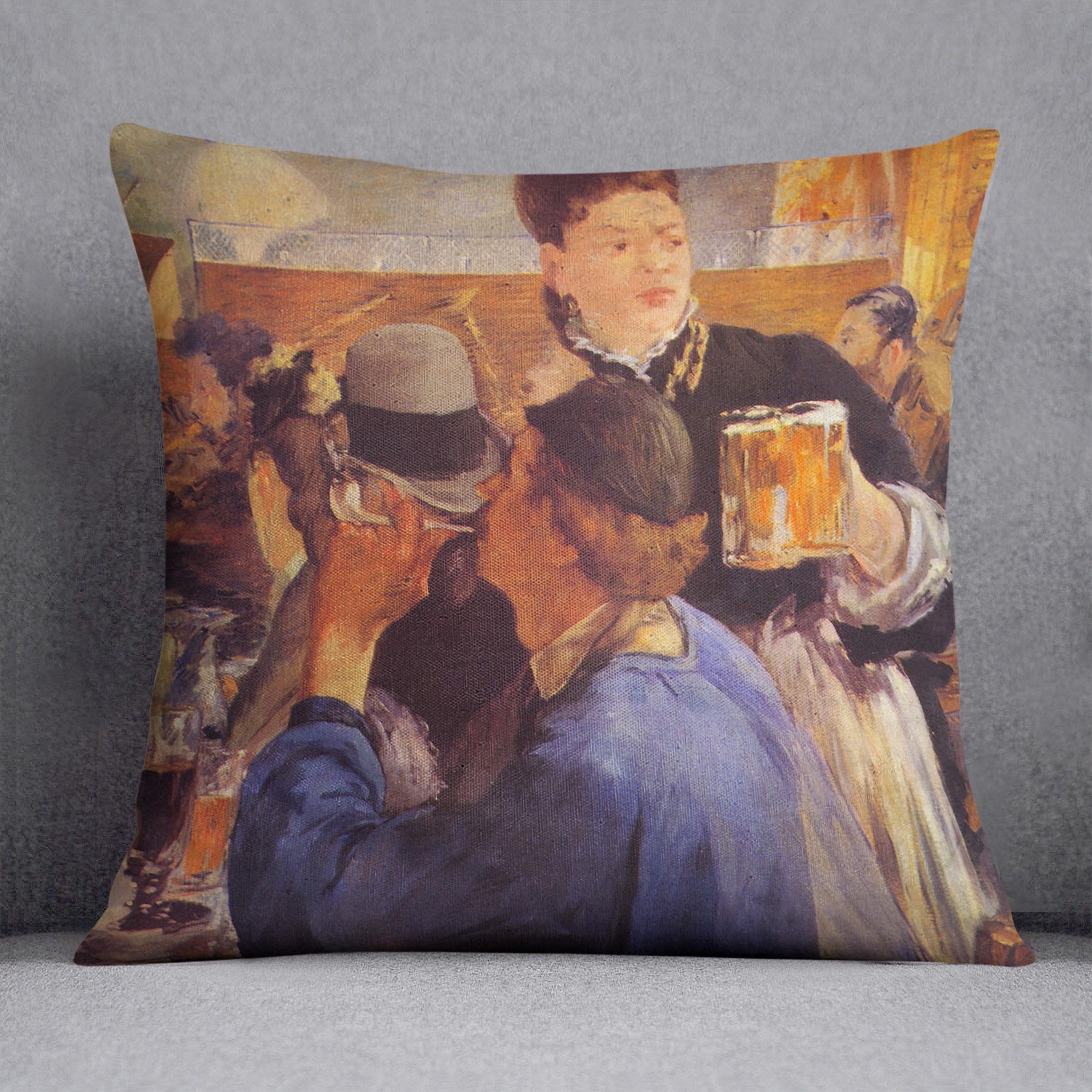 Beer Waitress by Manet Throw Pillow